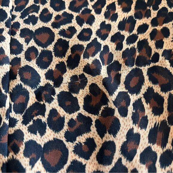 Vintage Notations Leopard Print button front Shirt polyester medium M - Picture 5 of 7